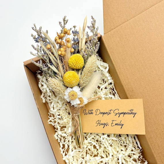 Meaningful Sympathy Gift for Loss of Loved One, Small Dried Flower Posy, Comforting Bereavement Keepsake, Thoughtful Memorial Present