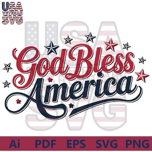 God Bless America SVG, USA Flagge (digitaler Download)