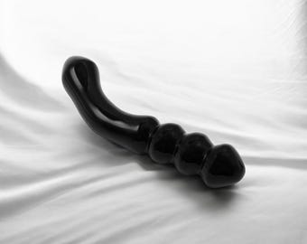 Black Obsidian Crystal Wand, Natural Black Gemstone Wand, Root Chakra Healing Gemstone, Natural Gemstone Woman's Massage wand