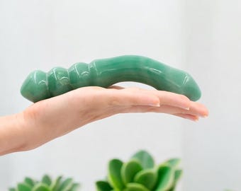 Premium kristallen toverstaf, groene aventurijn genezende edelsteen cadeau voor vrouw, Kama-Secret natuurlijke massagestaf