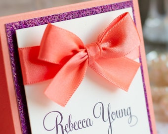 Square Place Cards with Bows