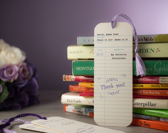 Personalized, Library Check-Out Card Birthday Party Bookmark Favors