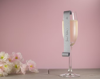 Champagne Flute Seating Card Scroll