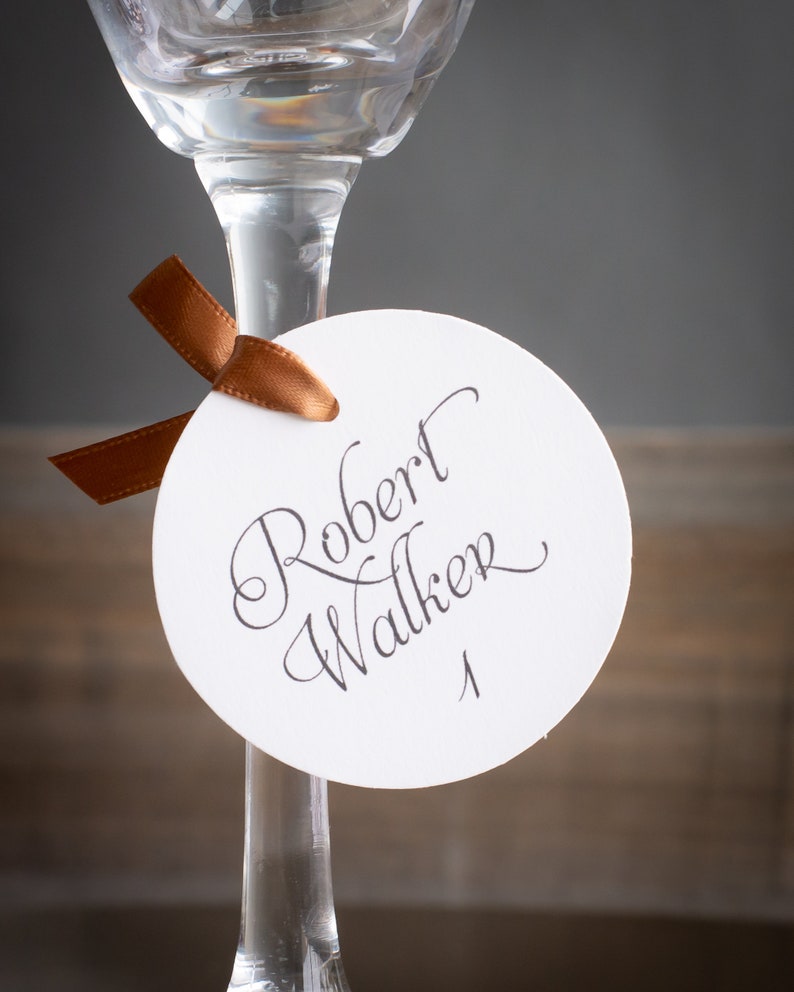 Round Place Card Tags Etsy