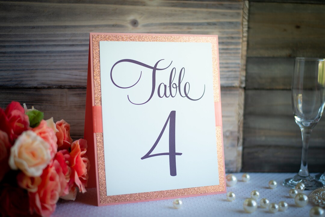 Triple-layered, Personalized, Table Number Signs With Glitter and ...
