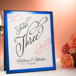 Triplexies Table Sign Triple-layered, Personalized, Table Number Signs - Etsy