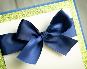 Triple-Layered, Personalized, Table Number Signs with Glitter and Bows