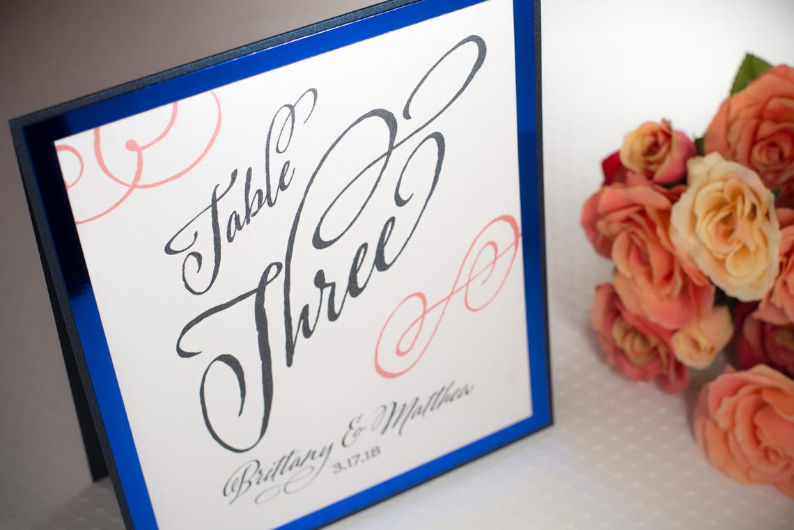 Triplexies Table Sign Triple-layered, Personalized, Table Number Signs - Etsy