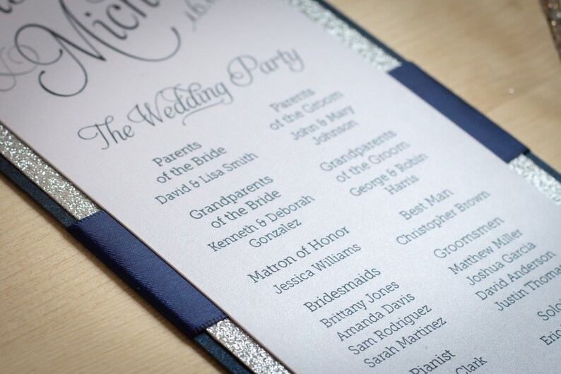 Mini Program Cards With Ribbon - Etsy