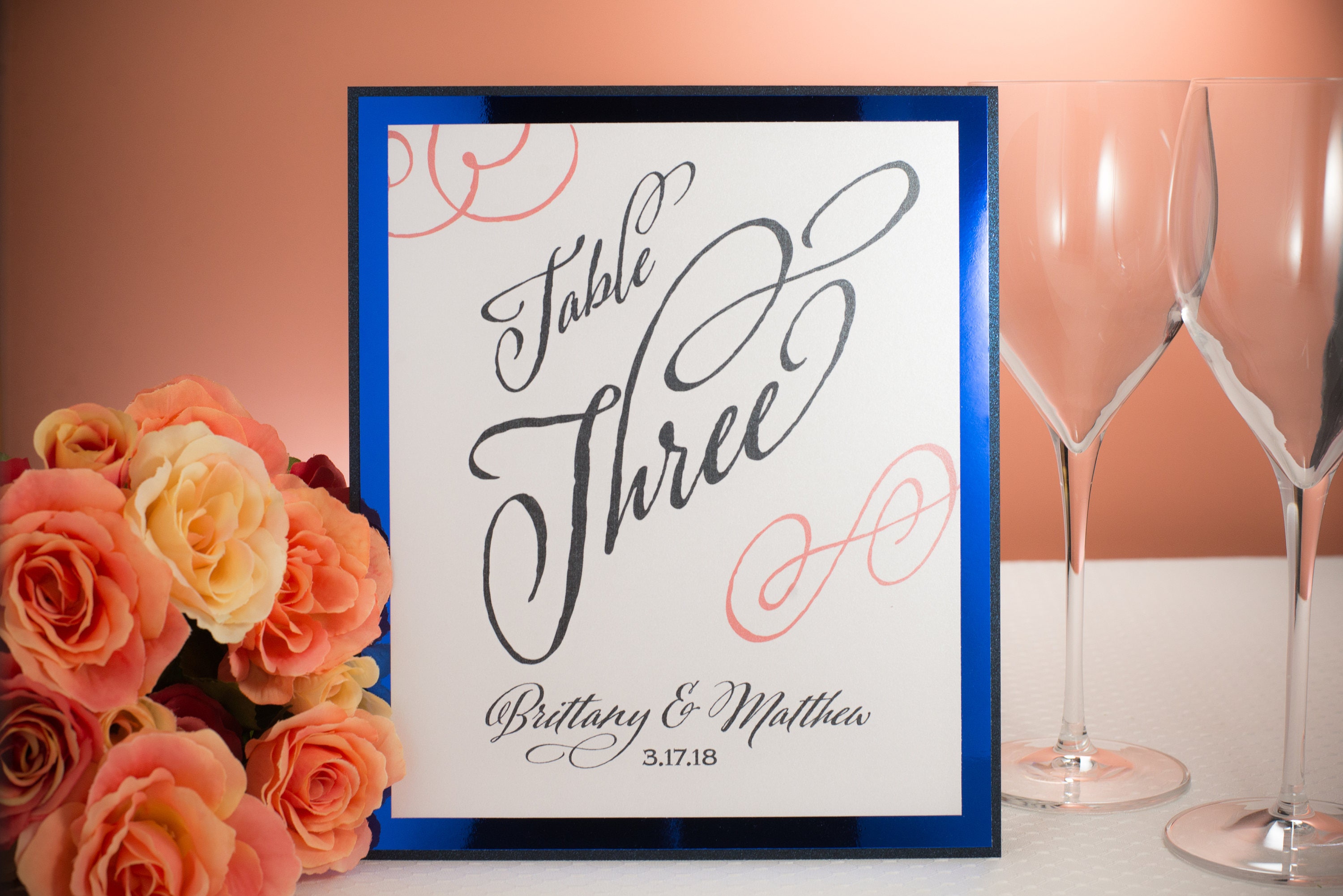 Triplexies Table Sign Triple-layered, Personalized, Table Number Signs - Etsy