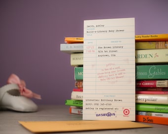 Personalized, Build-a-Library Baby Shower Invitations
