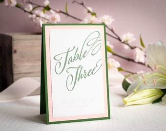 Triple-Layered, Personalized, Table Number Signs