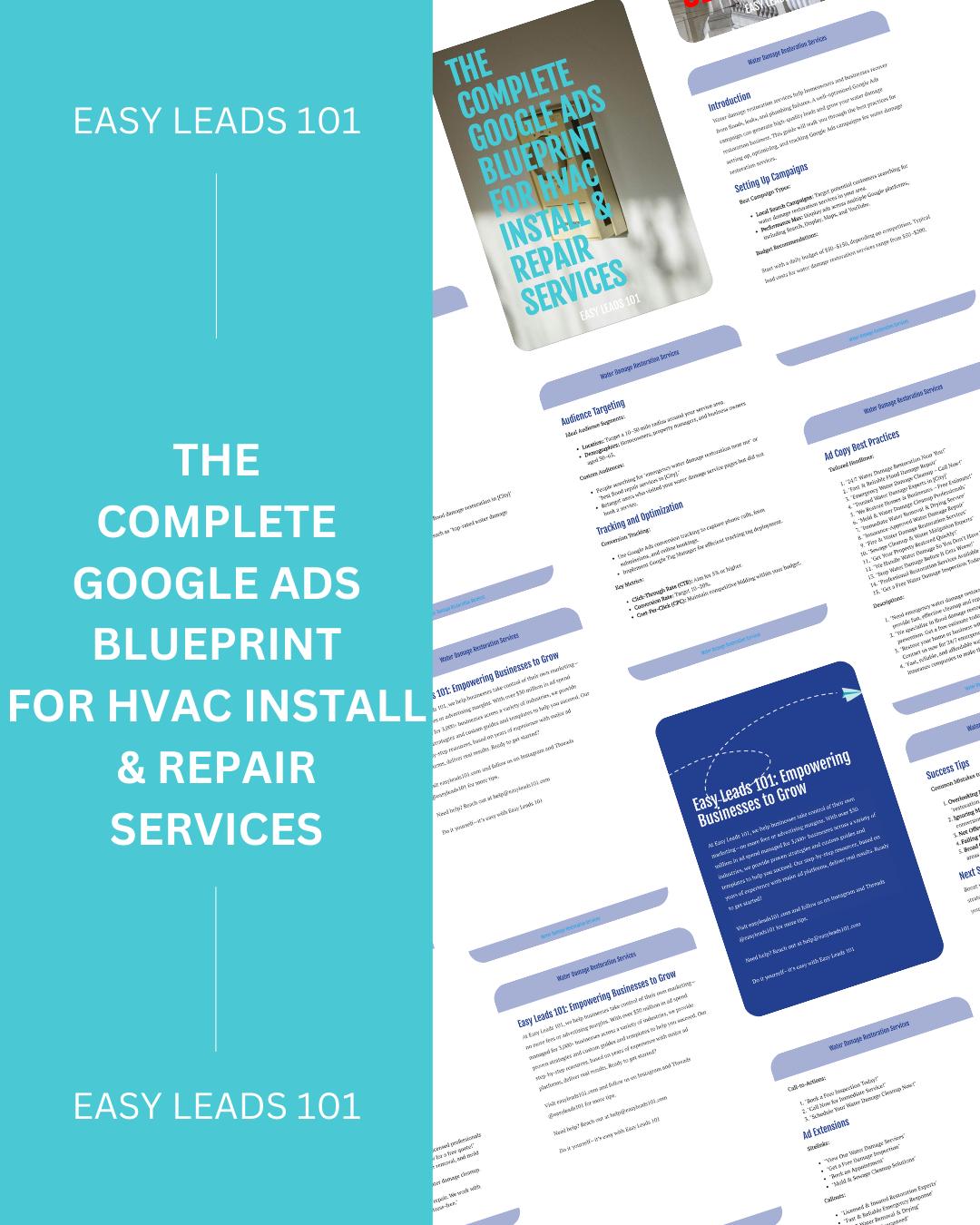 Google Ads Cheat Sheet. The Complete Google Ads Guide For HVAC Install & Repair Services. Step by Step Guide for Small Businesses.