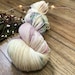 ANGELIC EMBERS, hand dyed yarn 80/20 BFL, superwash Bluefaced Leicester wool nylon fingering, speckled, variegated, purple, green, mauve