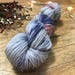 2:12 AM - Hand Dyed yarn, MCN 80/10/10 yarn, superwash merino wool, cashmere, nylon fingering weight, grey, navy blue, red speckled