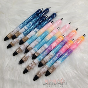 Beach Glitter Pen| Papermate ink joy pen| Black Ink Gel Pen| Refillable| Journaling| Beach Gifts| Ocean Lover| Gifts for her| Beach Babe|