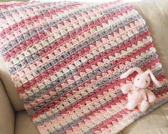 Easy Baby Blanket Crochet Pattern | Baby Afghan Crochet Pattern | Nursery Decor | Cute Crochet Blanket | PDF Pattern