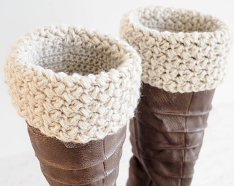 Easy Boot Cuff Crochet Pattern  |  Crochet Boot Cuffs  | DIY Boot Cuff Crochet Pattern | Boot Topper Pattern | Boot Sock Crochet Pattern