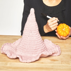 Crochet Hat Pattern Pretty Witch Hat Crochet Pattern Crochet Witch Hat Pattern for Halloween Easy Crochet Hat Pattern PDF Pattern image 1