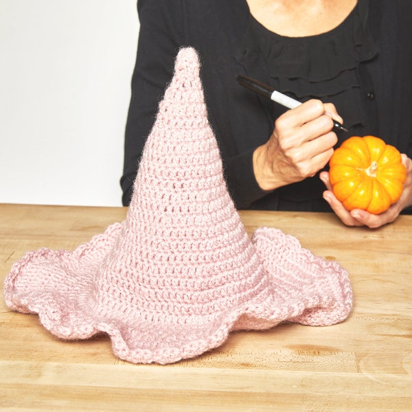 Crochet Hat Pattern | Pretty Witch Hat Crochet Pattern | Crochet Witch Hat Pattern for Halloween | Easy Crochet Hat Pattern | PDF Pattern