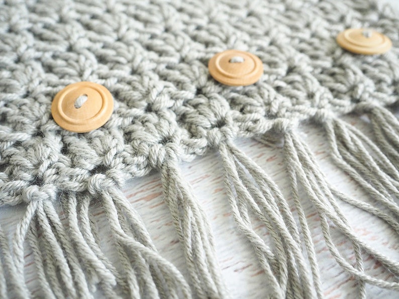 Easy Breezy Buttoned Cowl Crochet Pattern Cowl Pattern Easy Crochet Pattern Button Down Scarf Crocheted Neck Warmer PDF Pattern image 3