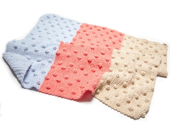 Padrão de crochê da manta Bobble Stitch | Padrão de crochê Bobble Stitch | Padrão de crochê para manta iniciante | Padrão de manta | Padrão PDF
