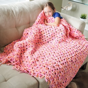 Easy Blanket Crochet Pattern | Chunky Afghan Crochet Pattern | Beginner Blanket Crochet Pattern | Adult Afghan Pattern | PDF Pattern