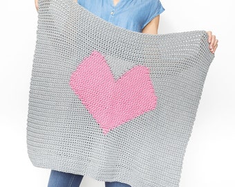 Heart Graphgan Baby Blanket Crochet Pattern | Baby Blanket Crochet Pattern | Nursery Decor | Cute Crochet Blanket | PDF Pattern