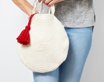 Round Crochet Bag with Tassel Pattern | Crochet Bag Pattern | Round Crochet Bag | Bag Crochet Pattern | Round Bag PDF | PDF Pattern