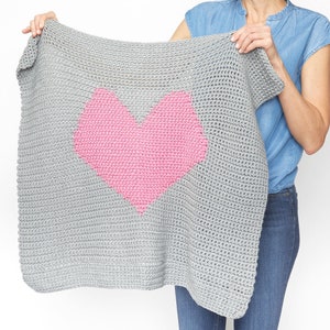 Heart Graphgan Baby Blanket Crochet Pattern Baby Blanket Crochet Pattern Nursery Decor Cute Crochet Blanket PDF Pattern image 2