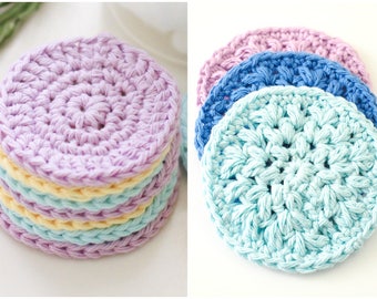 Reusable Face Scrubbie Crochet Pattern  |  Cotton Makeup Remover Pads  | Easy Crochet Pattern | Crochet Washcloth Pattern | Two PDF Patterns