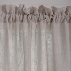Linen Curtain Rod Pocket Curtain Panel Semi Sheer Linen Drape Stonewashed Linen Window Curtain
