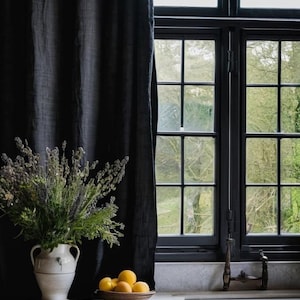 Farmhouse Linen Curtain Panel: Stonewashed Organic Linen Valance