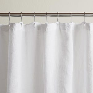 Fabric Shower Panel Soft Natural Bathroom Linen Curtain Linen Shower Curtain Buttonhole Top Flax Douche Curtain Stonewashed Shower Drape