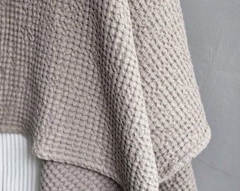 Waffle Linen Towel Set: Soft, Absorbent Linen-Cotton Blend