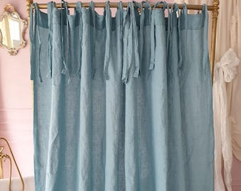 Tue Top Linen Shower Curtain Organic Fabric Doushe Curtain Bathroom Panel Farmhouse Linen Home Linen Fabric Shower Curtain