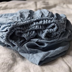Linen Fitted sheet Soft Organic Linen Bed Sheet Deep Pocket Linen Sheet With Elastic Queen Twin Double CalKing King Sheet With Elastic