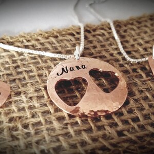 Always in My Heart Copper & Sterling Silver Heart Cut-out Mother/Daughter Grandmother/Granddaughters Necklace set 3-pc Generations Necklace