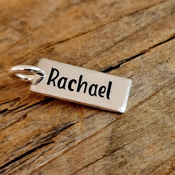 SILVER NAME CHARMS Personalized Charms, Add On Charm, Name Charm, Mothers Charm, Gift for New Mom,  New Baby Gift, Baby Shower, Mothers Gift