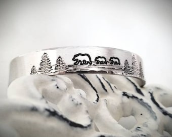 MAMA BEAR BRACELET - Cuff Bracelet - Mama Bear Bracelet - Mothers Day Gift - Gift for Grandmother - Bridal Gift -  Gift for Mom