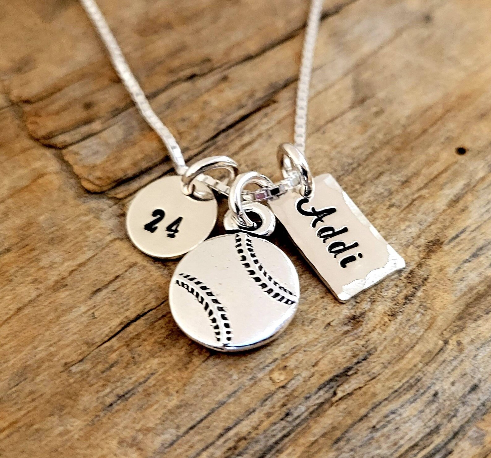PERSONALIZED SOFTBALL NECKLACE Sterling Silver Softball Etsy