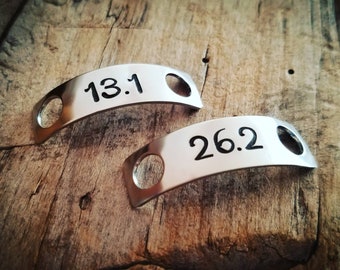 Shoe Tag 26.2 or 13.1 Hand-Cut Hand-Stamped Shoe Tags,  Runner Gift, Gift for Runner, Marathon, Cross Country Gift