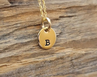 Gold Charm Necklace - Small Gold Necklace - Initial Necklace - Personalized Charm - Mothers Necklace - Gold Initial Necklace - Charm