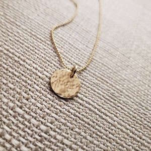 GOLD Necklace, New Beginnings, Clean Slate Charm Necklace, Tiny Circle, Minimalist Gold Charm, Gold Charm Necklace, Gold Disc Charm Necklace