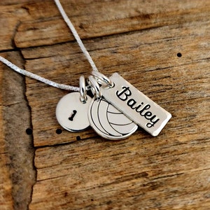 PERSONALIZED SPORTS Necklace VOLLEYBALL Necklace Silver Volleyball Personalized Charm Volleyball Mom Coach Gift Team Necklace Gift for Coach