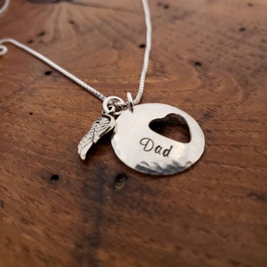 ALWAYS In My HEART NECKLACE - Silver, Remembrance Necklace, Memorial Gift, Sympathy Gift, Angel Wing, Loss, Mom, Dad, Brother, Sister