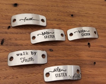 Personalized SHOE TAG, Bridal Shoe Tag Walk by Faith Sole Sister Faith Custom Shoe Tag Custom Shoe Tag Runner Gift Cross Country