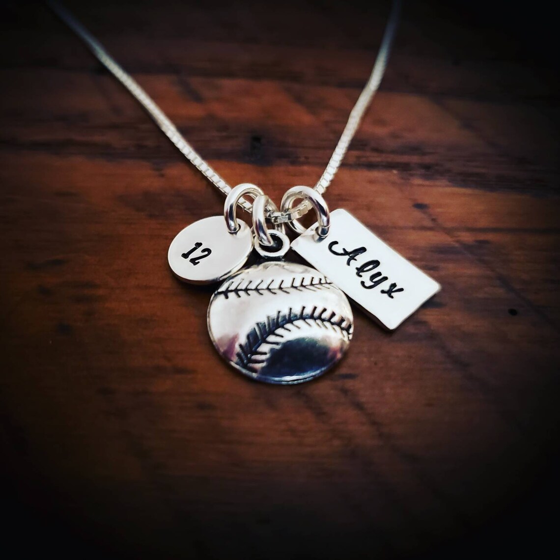 PERSONALIZED SOFTBALL NECKLACE Sterling Silver Softball Etsy