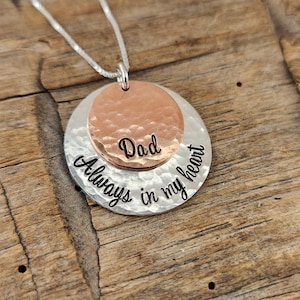 ALWAYS In My HEART Forever In My Heart Memorial Necklace Remembrance Necklace Gift for Sympathy Gift for Loss Dad Mom Brother Sister Friend