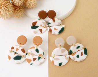 Cara | Colourful Marble Earrings | Colourful Earrings | Polymer Clay Earrings | Clay Earrings | Marble Earrings | Handmade Earrings